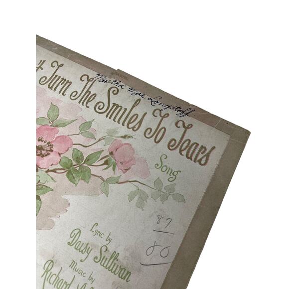 1916 Dont Turn The Smiles To Tears Sheet Music Richard Whiting Daisy Sullivan - Picture 6 of 11